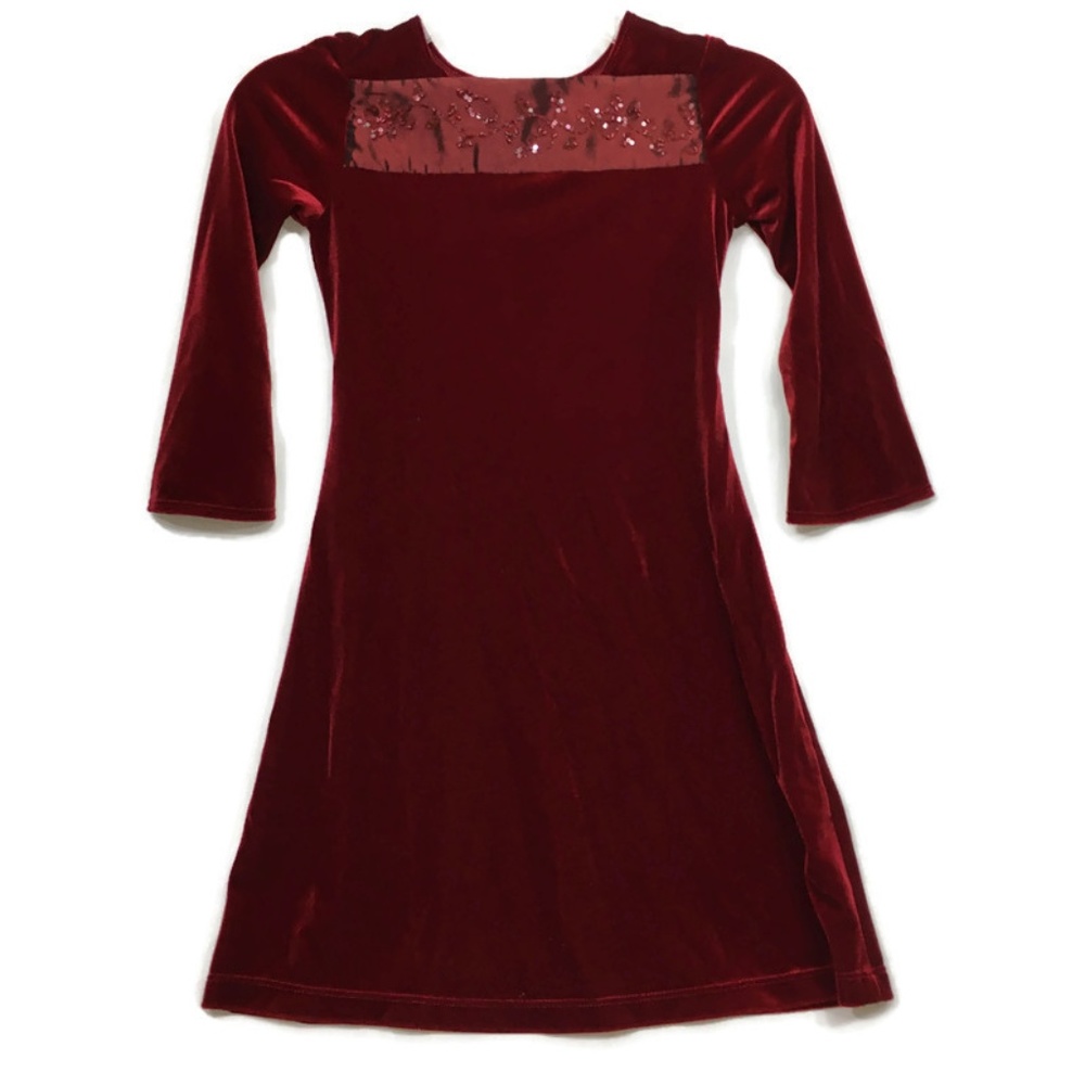 Jona Michelle Girls Dress Rich Red 6X
